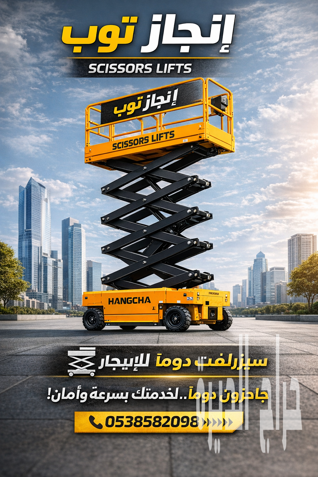 تاجير سيزرلفت تاجير رافعات مقصيه جميع المقاسا
